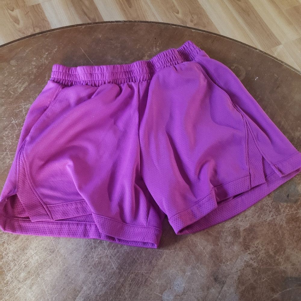 Purple athletic sporty shorts